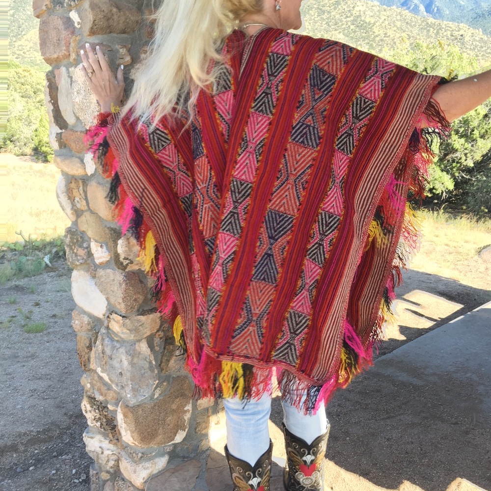Vintage Bolivian Wool Poncho